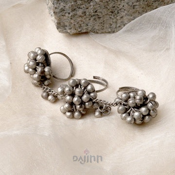 Dajinn Damini Silver Oxidised Ghungroo Toe rings
