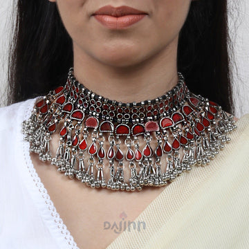 Dajinn Zaira Red Choker Necklace