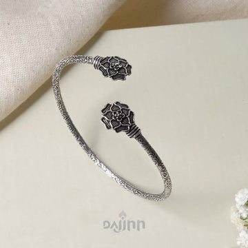 Dajinn Sanyata Silver Oxidised Floral Bracelet