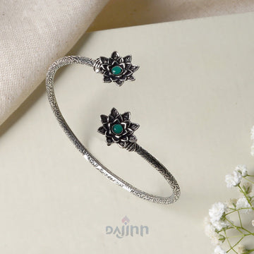 Dajinn Sunita Silver Oxidised Floral Bracelet