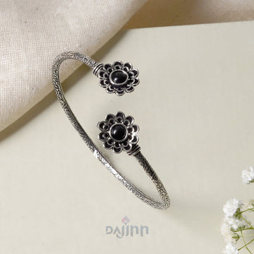 Dajinn Raavi Silver Oxidised Floral Bracelet