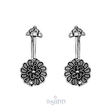 Dajinn Dhruv Silver Oxidised Clip On Bugadi