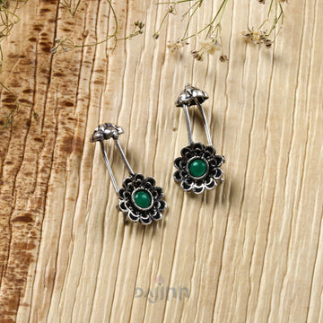 Dajinn Idika Silver Oxidised Clip On Bugadi