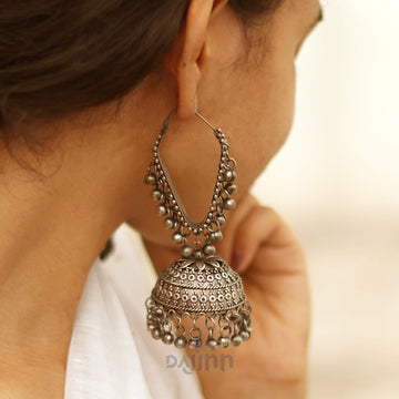 Dajinn Turvi Silver Oxidised Earrings