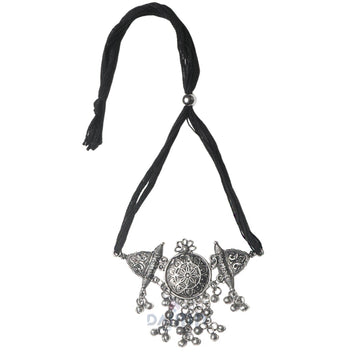 Dajinn Amrita Silver Oxidised Choker Necklace