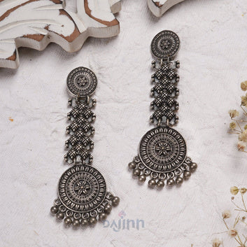 Dajinn Raveena Silver Oxidised Earrings