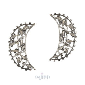 Dajinn Vasudha Silver Oxidised Earrings