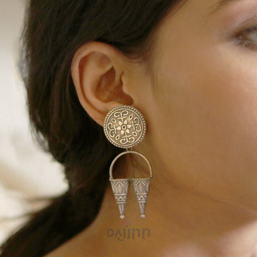 Dajinn Yachana Silver Oxidised Earrings