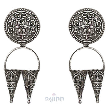 Dajinn Yachana Silver Oxidised Earrings