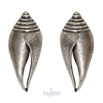 Dajinn Shanka Silver Oxidised Earrings