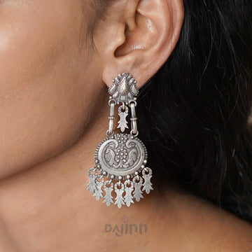 Dajinn Vedhika Silver Oxidsed Earrings