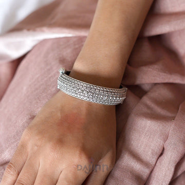 Dajinn Raisha Silver Oxidised Bangle