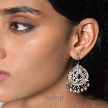 Dajinn Vanya Silver Oxidised Black Earrings