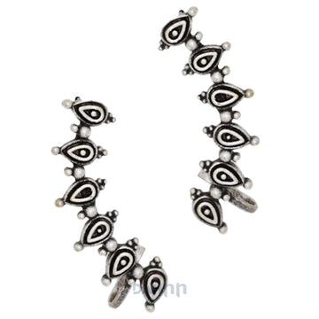 Dajinn Miraan Silver Oxidised Earcuff