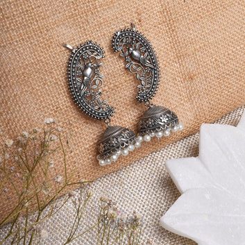 Dajinn Maira silver oxidised earrings