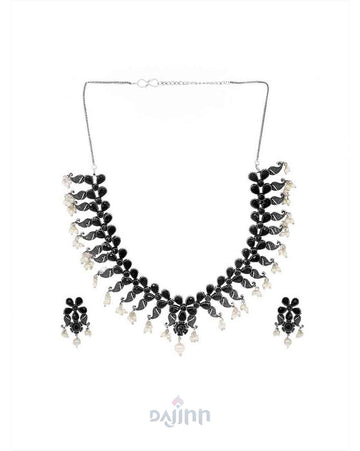 Dajinn Upasana Silver Oxidised Jewelry Gift Set