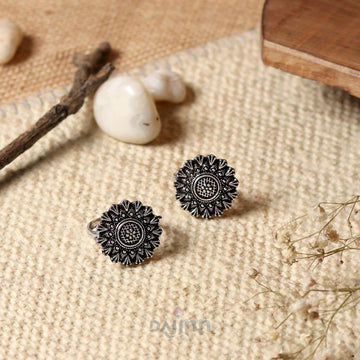 Dajinn Edha Silver Oxidised Toe Rings