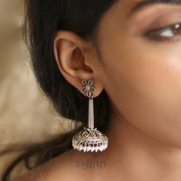 Dajinn Kenisha Silver Oxidised Earrings