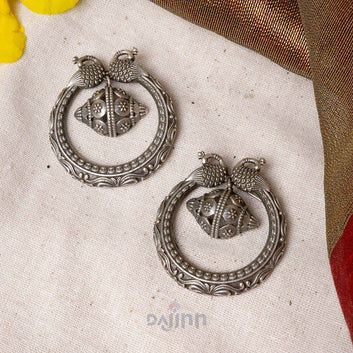 Dajinn Darshi Silver Oxidised Earrings