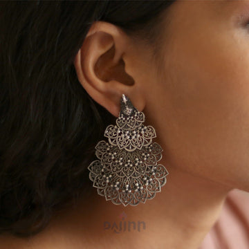 Dajinn Anandita Silver Oxidised Earrings