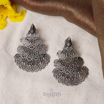 Dajinn Anandita Silver Oxidised Earrings