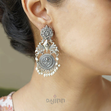 Dajinn Leela Silver Oxidised Earrings