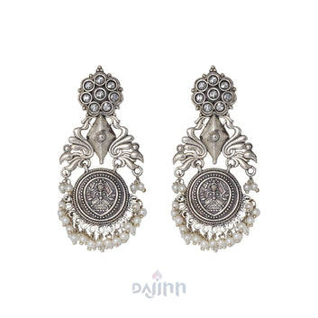 Dajinn Leela Silver Oxidised Earrings
