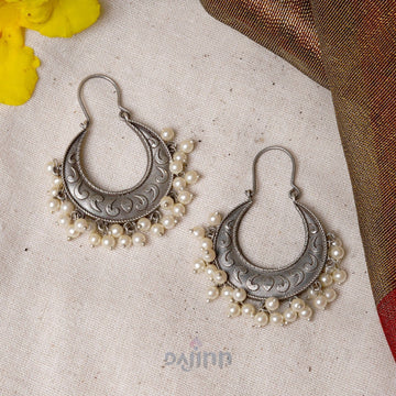 Dajinn Vibha Silver Oxidised Earrings