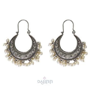 Dajinn Vibha Silver Oxidised Earrings
