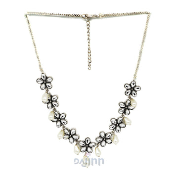 Dajinn Sitaara polki stone silver oxidized jewellery gift set