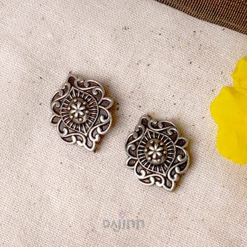Dajinn Pranavee Silver Oxidised Earrings