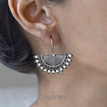 Dajinn Aiyra Silver Oxidised Earrings