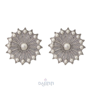 Dajinn Shaaravi Silver Oxidised Earrings