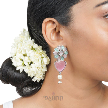 Dajinn Ashikaa Multicolored Silver Oxidised Earring