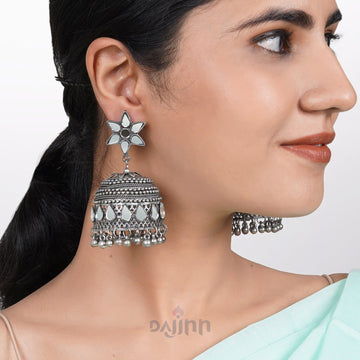 Dajinn Ekani Silver Oxidised Earrings