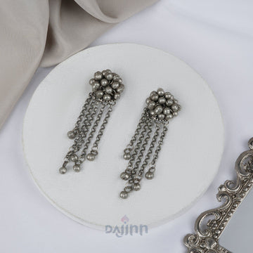 Dajinn Aabida Ghungroo Silver Oxidised Earring