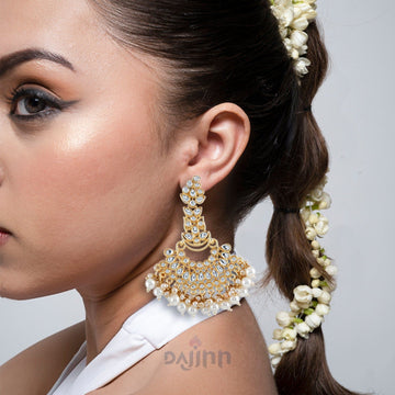 Dajinn Adhira Pearl and Polki Earring
