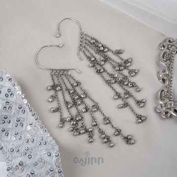 Dajinn Nuriya Silver Oxidised Ghungroo Earcuff