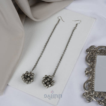 Dajinn Aamna Ghungroo Silver Oxidised Earring