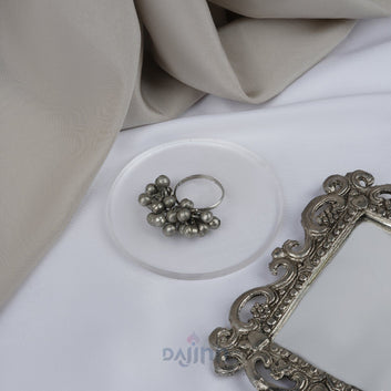 Dajinn Naznin Silver Oxidised Ghungroo Ring