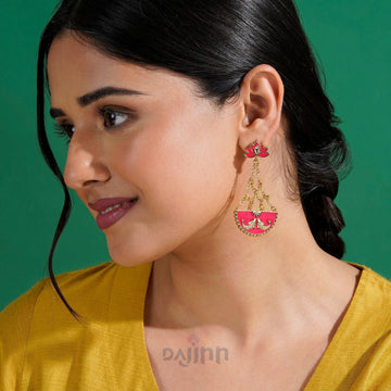 Manmarziyan Fuschia Pink Truck Art Earrings