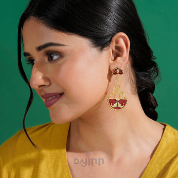 Manmarziyan Maroon Truck Art Earrings