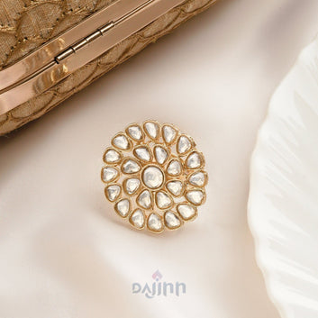 Dajinn Raagini Pearl and Polki Ring