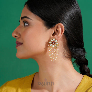 Dekho Magar Pyaar se Maroon & Orange Truck Art  Earrings