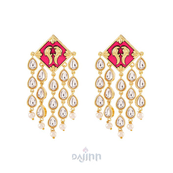 Ashoka Fuschia Pink Truck Art Earrings