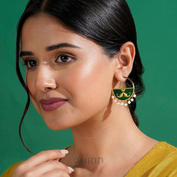 Param Sundari Green Truck Art Earrings
