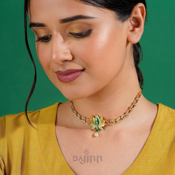 Horn Ok Please Green Truck Art Necklace