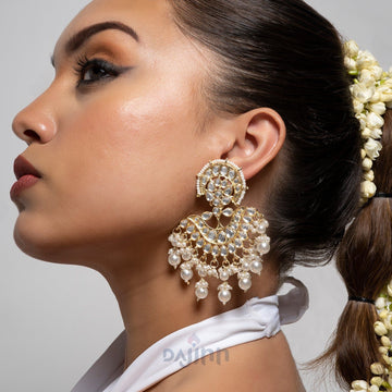 Dajinn Utsavi Pearl and Polki Earring