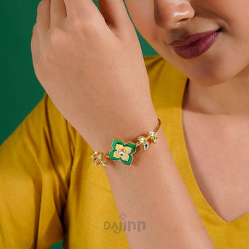 Too Phoolsome Green Bracelet