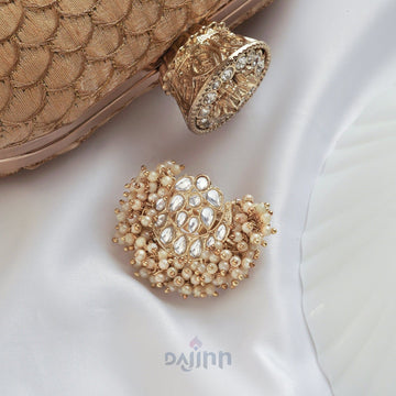 Dajinn Ushika Pearl and Polki Ring